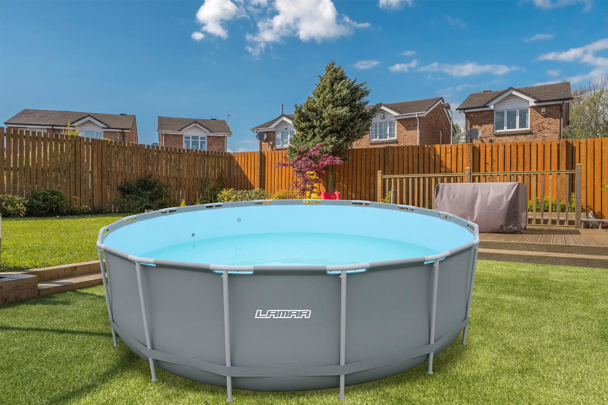 POOLSET 122 LAMAR  - KONVENTIONELL, Kunststoff/Metall (488/122cm) - Atrigo