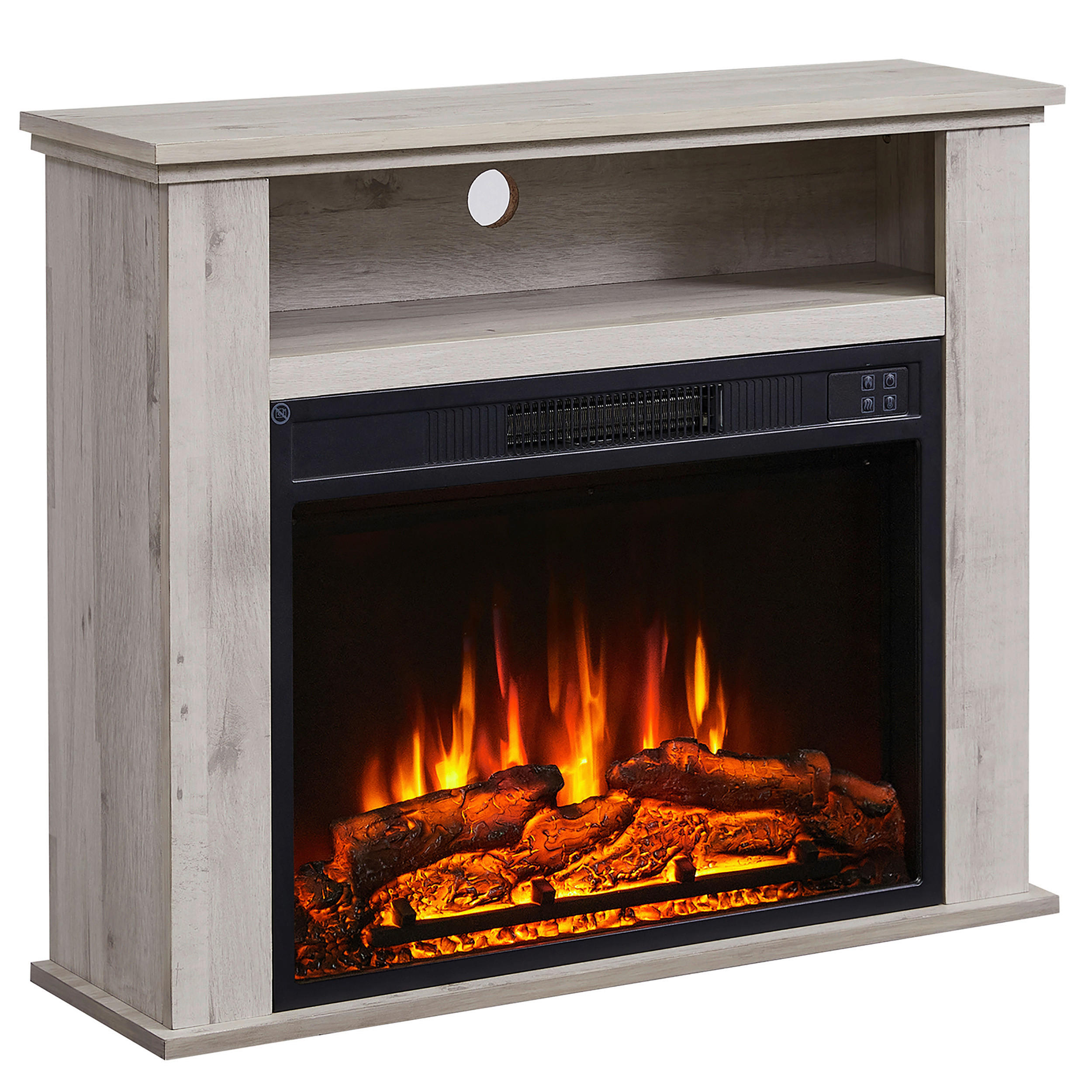 ELEKTROKAMIN - Eiche grau, Basics, Holz/Metall (23/85/65cm)