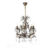 KRISTALL-HÄNGELEUCHTE 42/80 cm   - Bronzefarben, KONVENTIONELL, Glas/Metall (42/80cm)