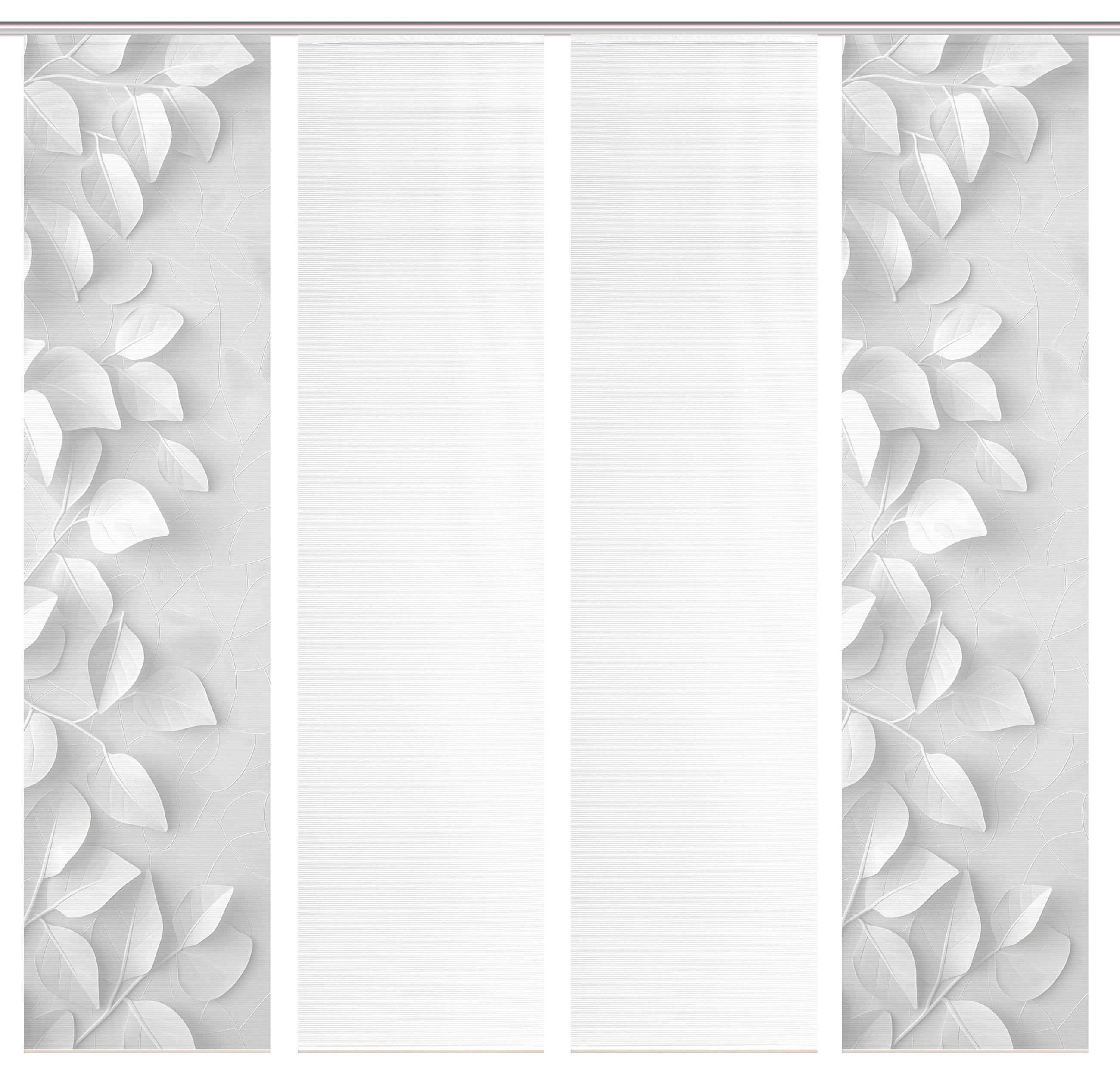 FLÄCHENVORHANG  4 Stück  blickdicht  60/260 cm   - Hellgrau/Weiß, Design, Textil (60/260cm)