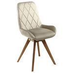 STUHL  in Lederlook (vegan) Holz, Textil  - Eichefarben/Beige, KONVENTIONELL, Holz/Textil (58/87/64,5cm) - Linea Natura