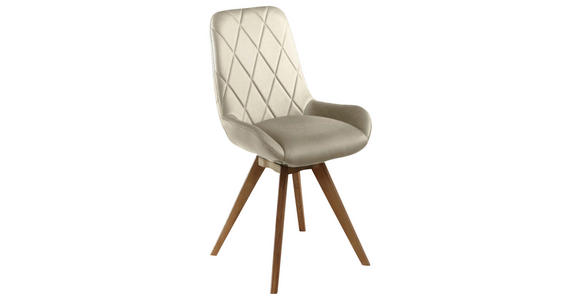 STUHL  in Lederlook (vegan) Holz, Textil  - Eichefarben/Beige, KONVENTIONELL, Holz/Textil (58/87/64,5cm) - Linea Natura