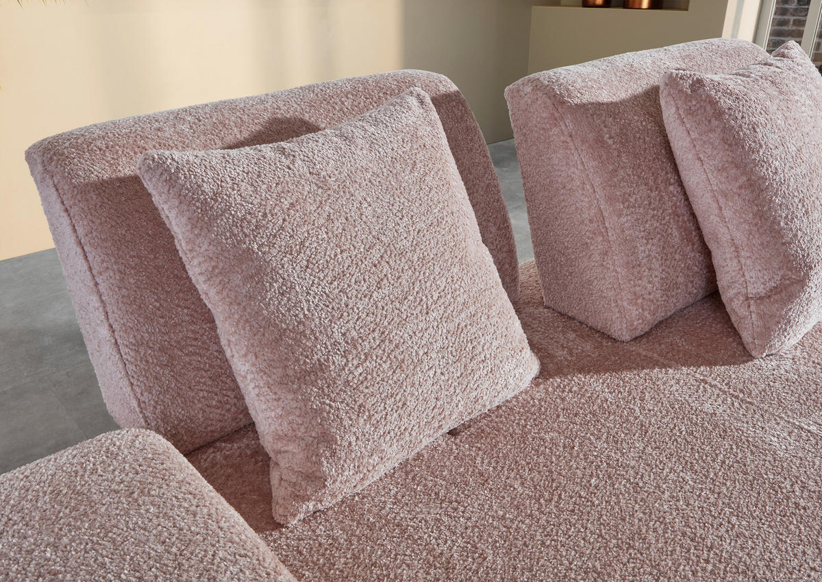 SCHLAFSOFA in Chenille Rosa  - Schwarz/Rosa, KONVENTIONELL, Kunststoff/Textil (235-255/80/116-138cm) - Carryhome