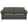 2,5-SITZER in Echtleder Dunkelgrau  - Dunkelgrau/Alufarben, Design, Leder/Metall (164/82/99cm) - Dieter Knoll