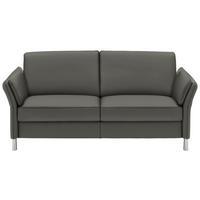2,5-SITZER in Echtleder Dunkelgrau  - Dunkelgrau/Alufarben, Design, Leder/Metall (164/82/99cm) - Dieter Knoll