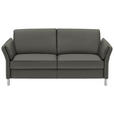 2,5-SITZER in Leder Dunkelgrau  - Dunkelgrau/Alufarben, Design, Leder/Metall (164/82/99cm) - Dieter Knoll