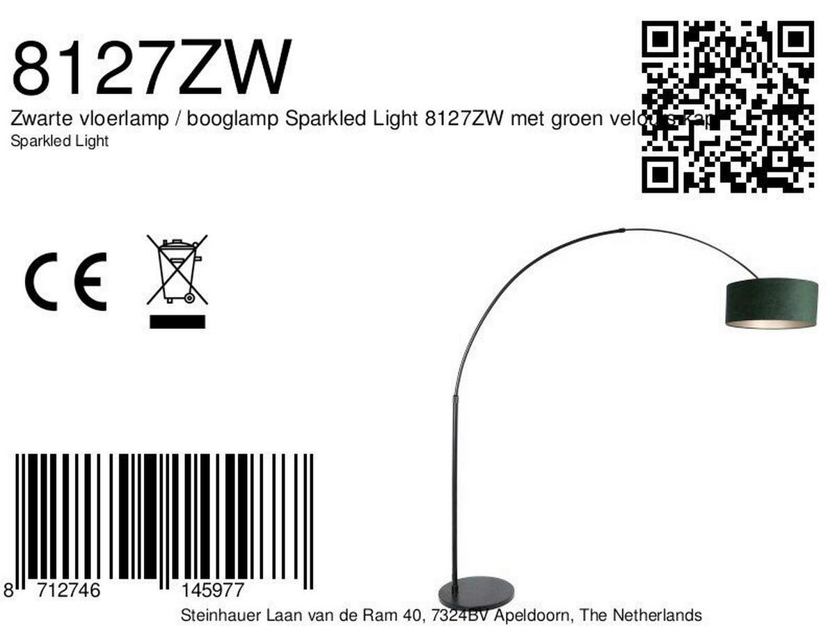 STEHLEUCHTE SPARKLED LIGHT 50/240/230 cm  - Schwarz/Grün, Trend, Leder/Metall (50/240/230cm)