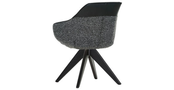 ARMLEHNSTUHL  in Chenille, Lederlook  - Anthrazit/Schwarz, KONVENTIONELL, Holz/Textil (60/83/65cm) - Landscape