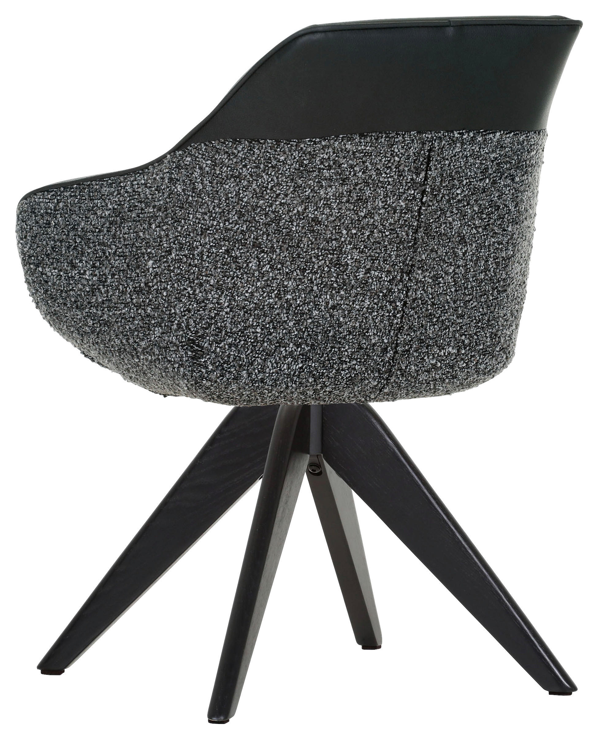 ARMLEHNSTUHL  in Chenille, Lederlook  - Anthrazit/Schwarz, KONVENTIONELL, Holz/Textil (60/83/65cm) - Landscape