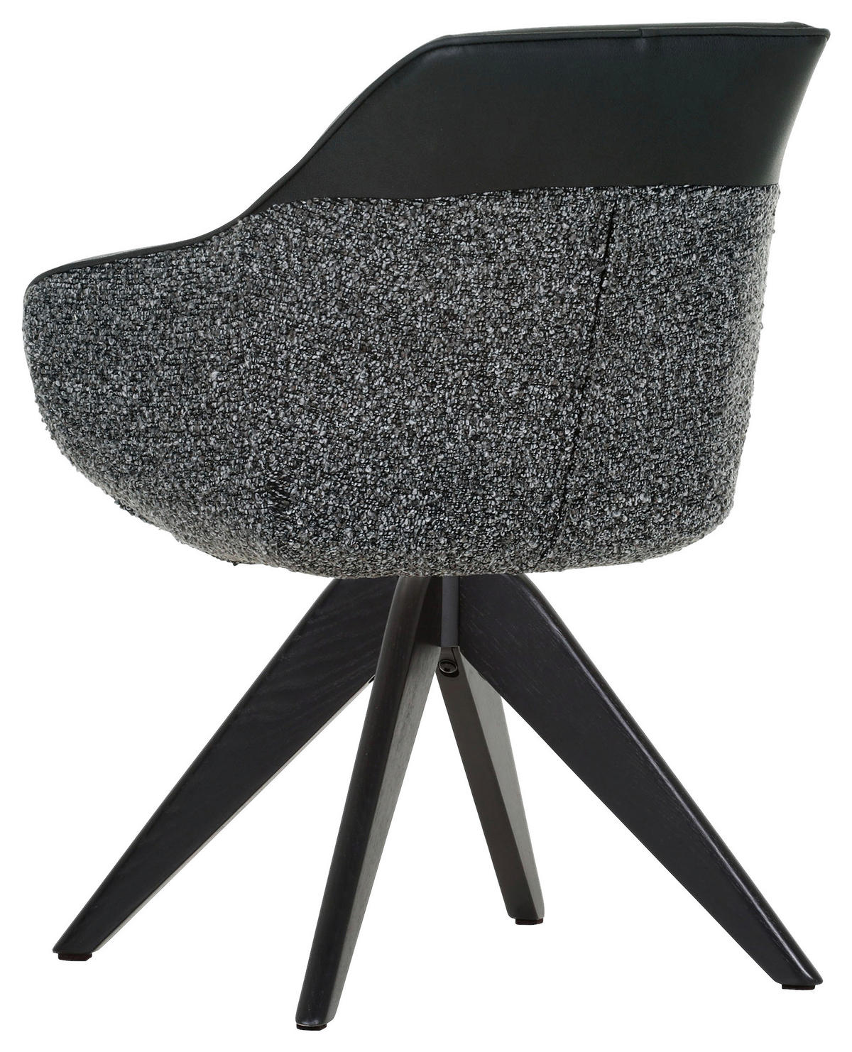 ARMLEHNSTUHL  in Chenille, Lederlook  - Anthrazit/Schwarz, KONVENTIONELL, Holz/Textil (60/83/65cm) - Landscape