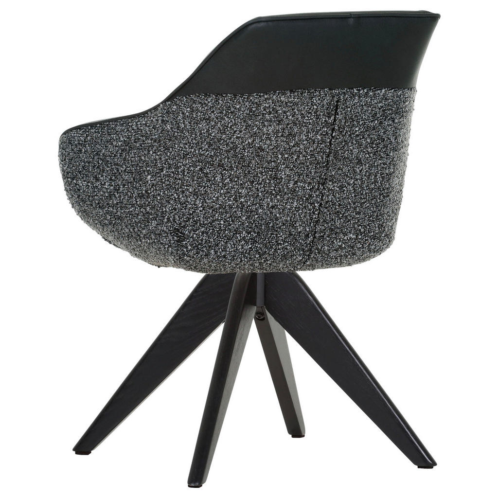 Thumbnail - Landscape Armlehnstuhl, Anthrazit, Grau, Schwarz, Textil, Eiche, massiv, Drehkreuz, 60x83x65 cm, Sitzfläche 360° drehbar...