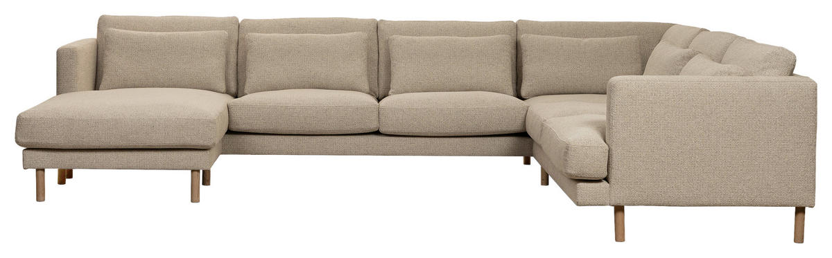 SOFFA i grå  - ek Bianco/grå, Basics, metall/trä (331/84/165-256cm) - Novel