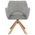ARMLEHNSTUHL  Sitzfläche 360° drehbar, inklusive Armlehnen Cord  - Eichefarben/Hellgrau, Design, Holz/Textil (60/85/63cm) - Hom`in