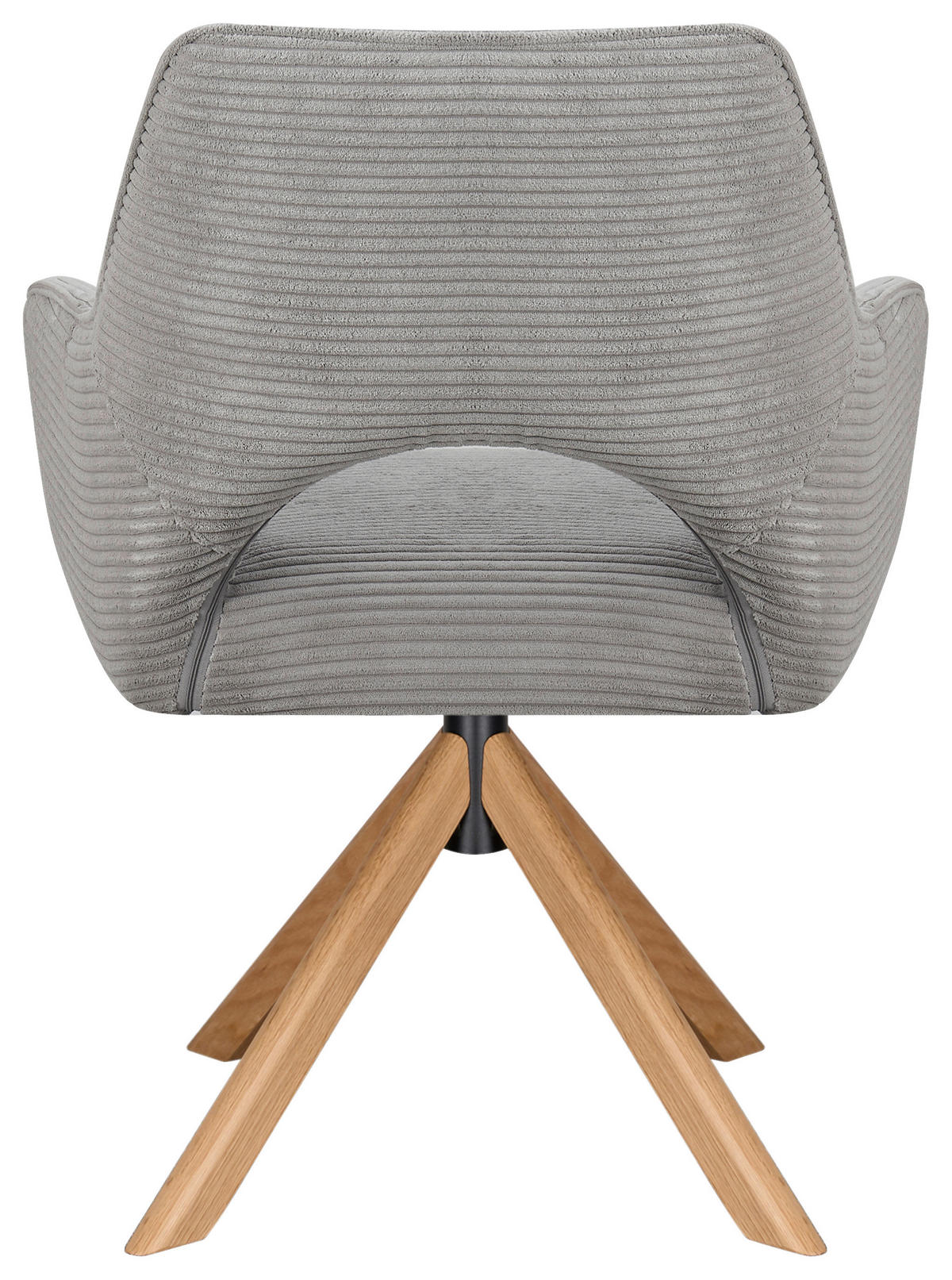 ARMLEHNSTUHL  Sitzfläche 360° drehbar, inklusive Armlehnen Cord  - Eichefarben/Hellgrau, Design, Holz/Textil (60/85/63cm) - Hom`in