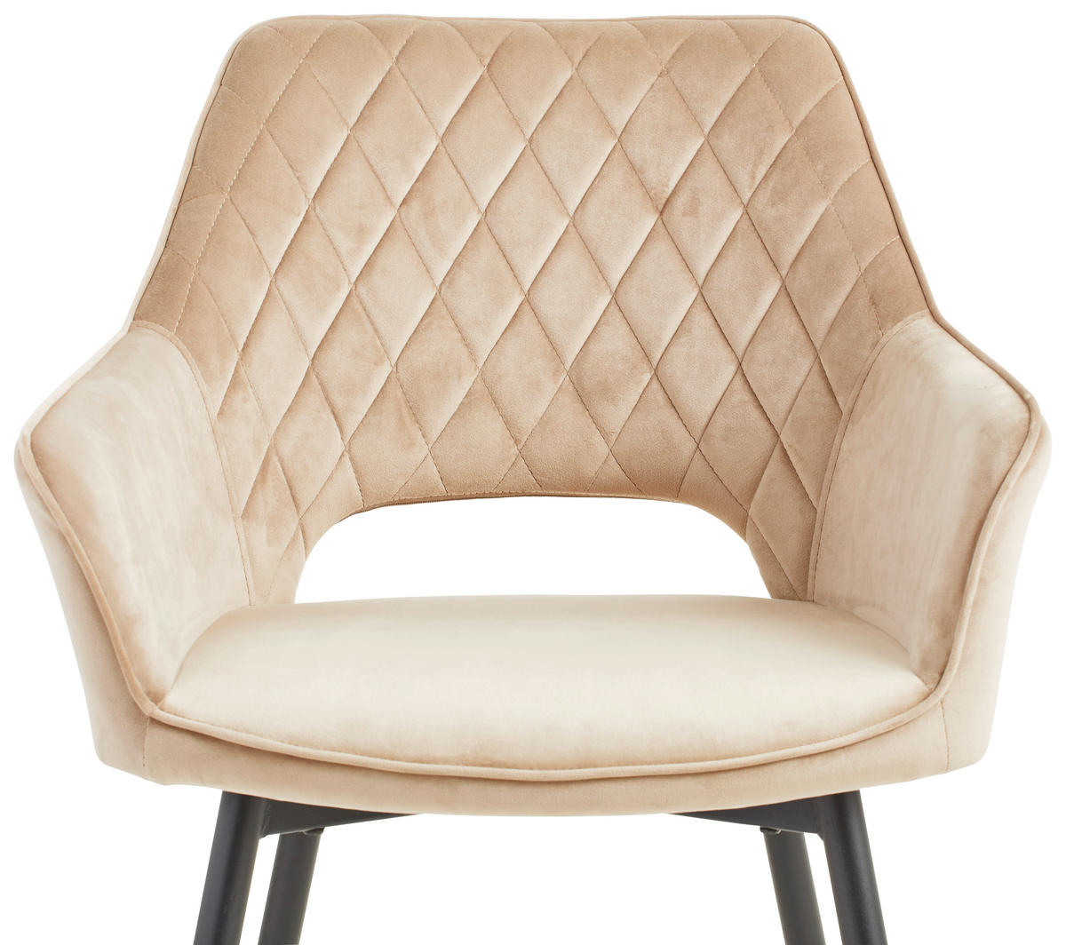 ARMLEHNSTUHL  in Eisen Samt  - Taupe/Beige, KONVENTIONELL, Holz/Textil (56/80,5/56cm) - MID.YOU