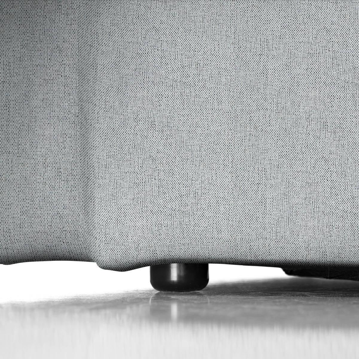 ECKSOFA Grau Webstoff Rücken echt  - Schwarz/Grau, Design, Kunststoff/Textil (290/171cm) - home24