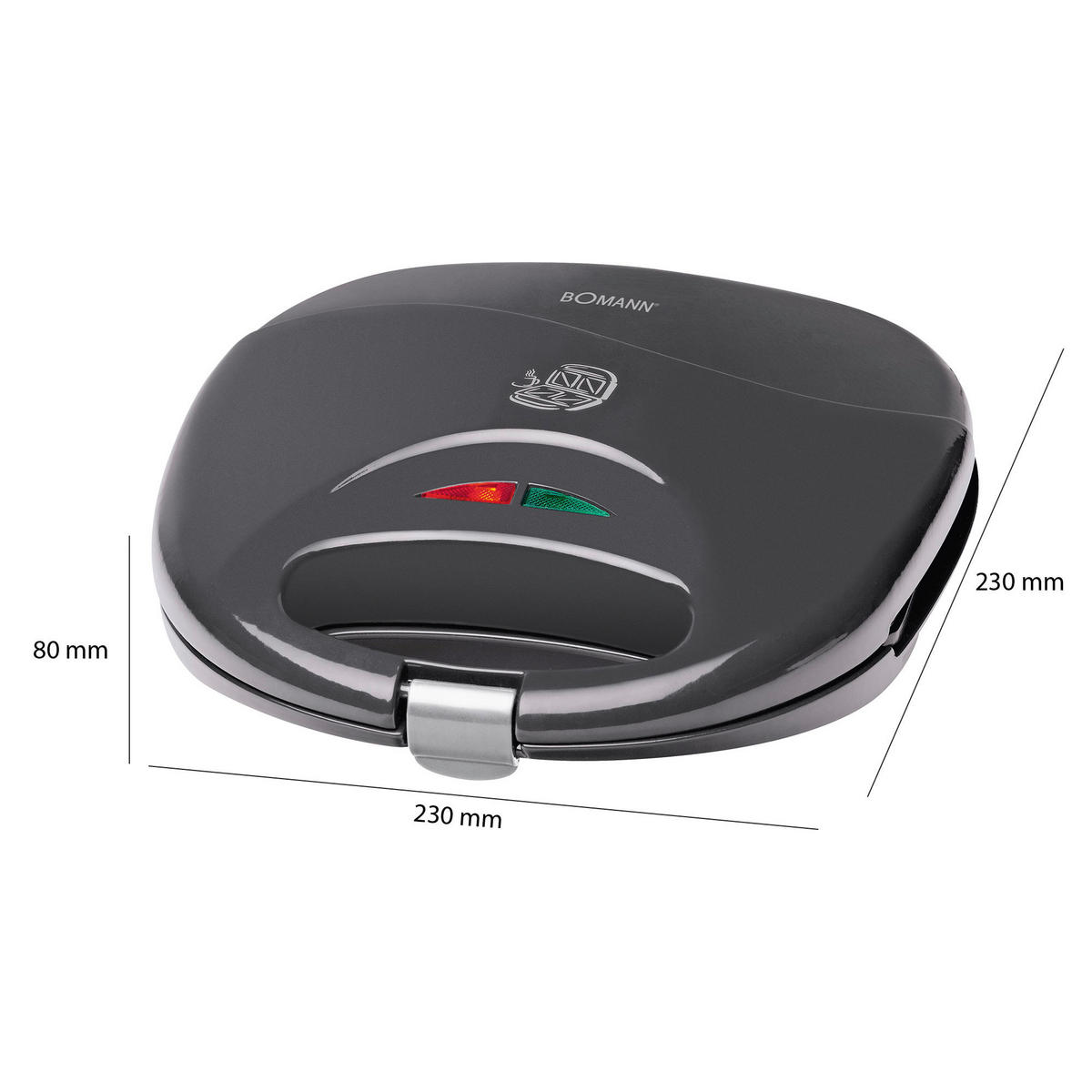 SANDWICHTOASTER  - Weiß, LIFESTYLE, Kunststoff/Metall (23/7,5/22,5cm) - Bomann