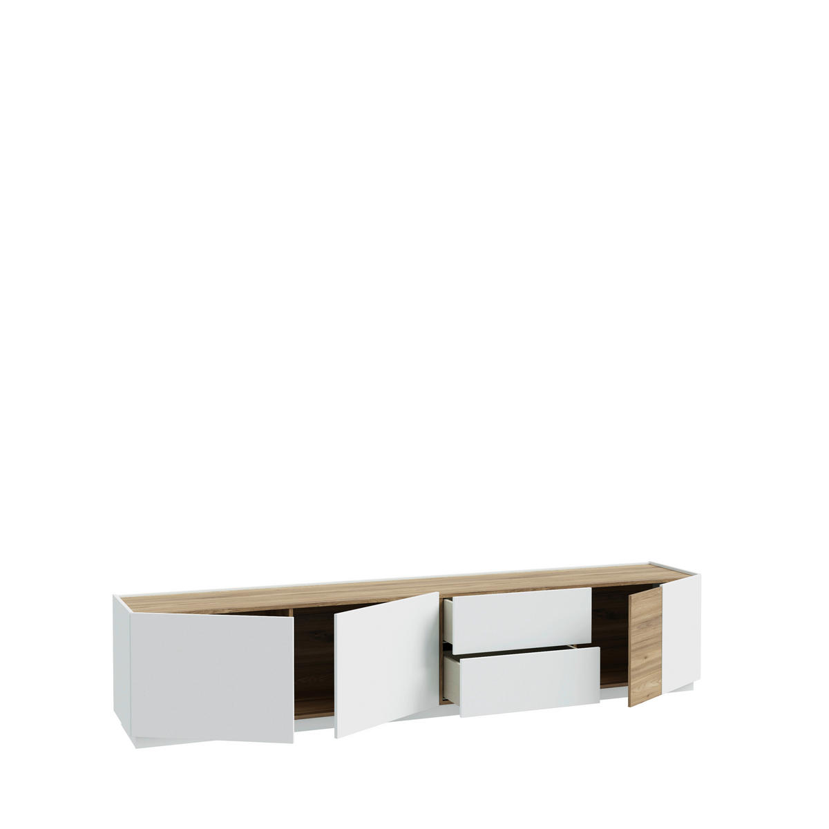 TV ELEMENT boje hrasta, svijetlo siva   - boje hrasta/svijetlo siva, Moderno, drvni materijal/metal (239,4/50,4/41cm) - Hom`in