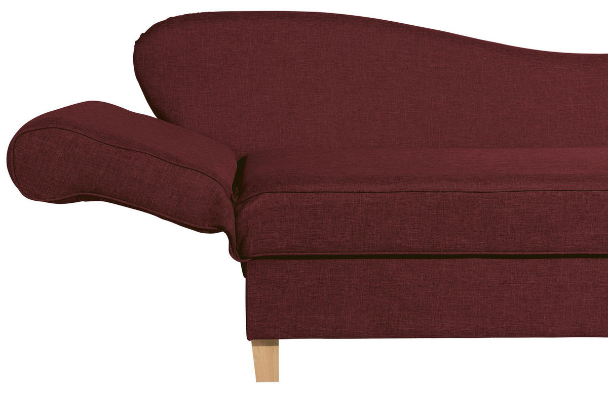 RÉCAMIERE in Flachgewebe Rot  - Buchefarben/Rot, Design, Holz/Textil (190/82/88cm) - Max Winzer