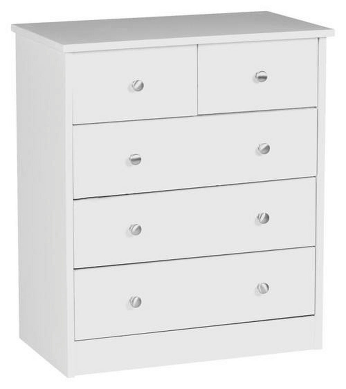 KOMMODE 60/70/35 cm  in Weiss  - Weiss/Alufarben, Konventionell, Holzwerkstoff/Metall (60/70/35cm) - MID.YOU
