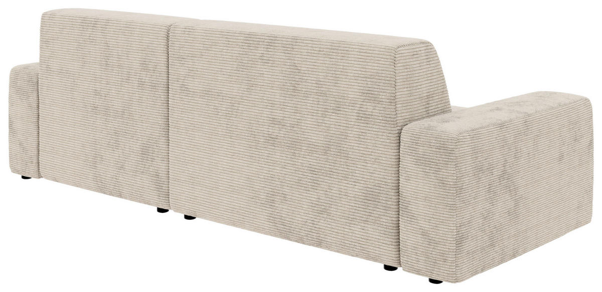 ECKSOFA in Cord Creme  246/162 cm  - Creme/Schwarz, MODERN, Kunststoff/Textil (246/162cm) - Trendmanufaktur