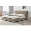 KÁRPITOZOTT ÁGY 180/200 cm  bézs  - bézs/fekete, Modern, műanyag/textil (180/200cm) - Livetastic