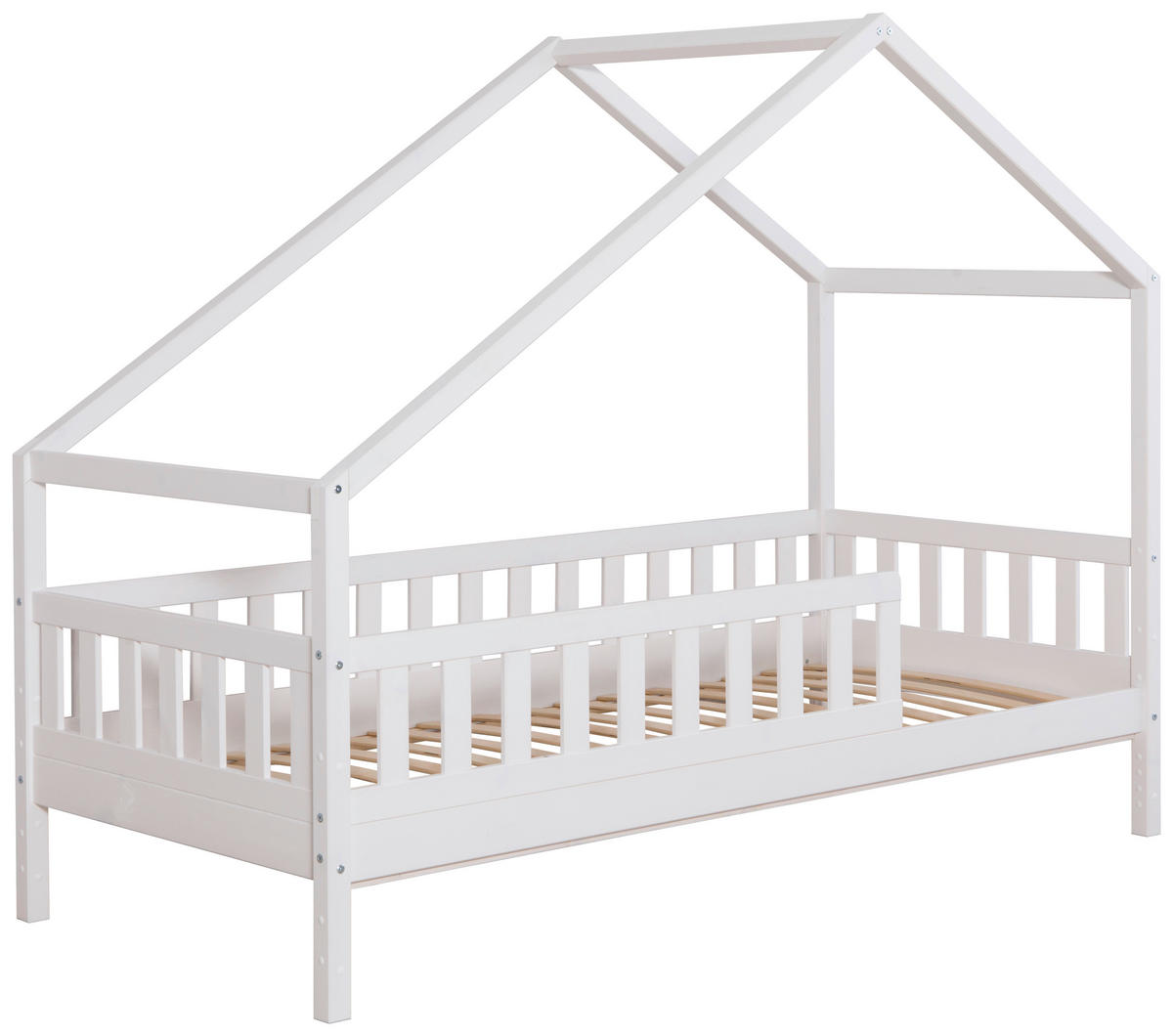 HAUSBETT 90/200 cm Weiss  - Weiss/Naturfarben, Modern, Holz (90/200cm) - MID.YOU