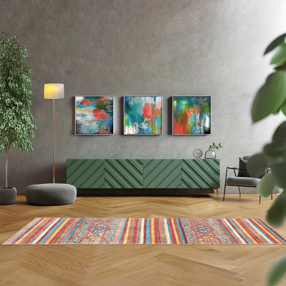 LÄUFER 80/250 cm CORTEA AZMEO  - Cognac/Rot, Design, Kunststoff/Textil (80/250cm) - Lindorug