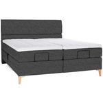 BOXSPRINGBETT 180/200 cm  in Dunkelgrau  - Eichefarben/Dunkelgrau, KONVENTIONELL, Holz/Textil (180/200cm) - Voleo