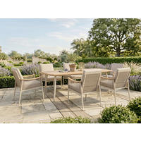 GARTENTISCHGRUPPE Aluminium  - Sandfarben/Beige, MODERN, Kunststoff/Textil - Gardenson