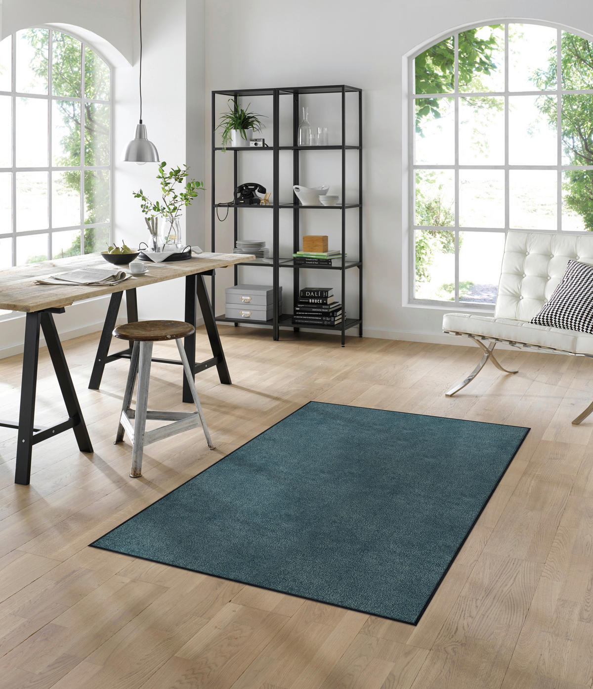 FLACHWEBETEPPICH 120/180 cm Denim Blue Blau  - Blau, Design, Kunststoff/Textil (120/180cm) - wash+dry