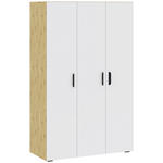 DREHTÜRENSCHRANK  in Weiß, Eiche Artisan  - Schwarz/Weiß, KONVENTIONELL, Holzwerkstoff/Kunststoff (111/179/52cm) - Carryhome