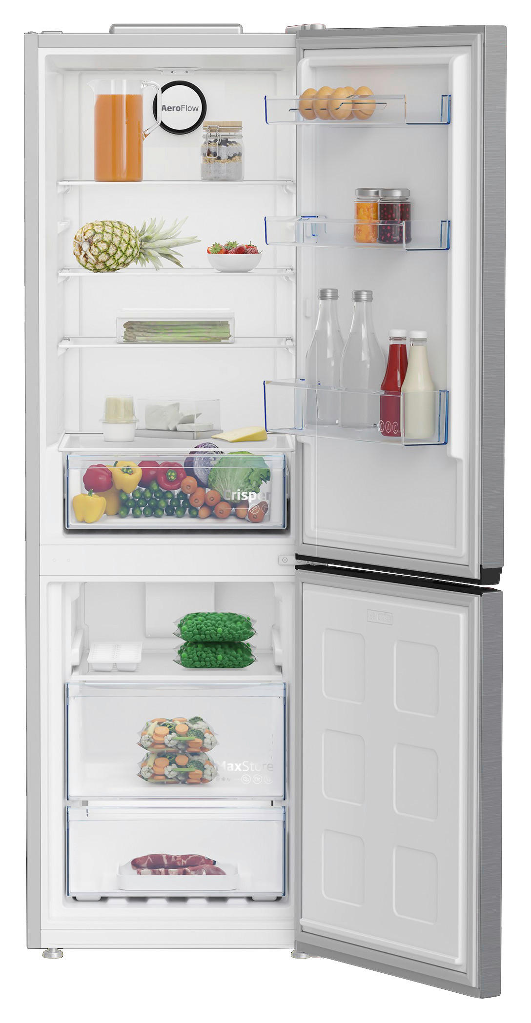 KÜHL-GEFRIER-KOMBINATION KG110  - Grau, Metall (59,5/186,5/66,3cm) - Beko