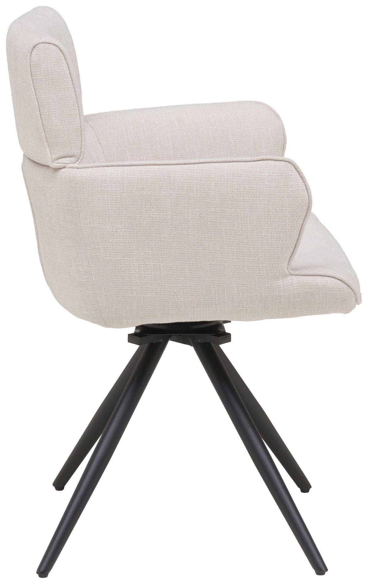 ARMLEHNSTUHL  in Eisen Webstoff  - Beige/Schwarz, KONVENTIONELL, Textil/Metall (62/89/62cm) - Livetastic