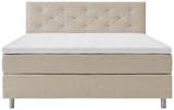 BOXSPRINGBETT 180/200 cm  in Beige  - Beige/Alufarben, KONVENTIONELL, Textil/Metall (180/200cm) - Welnova