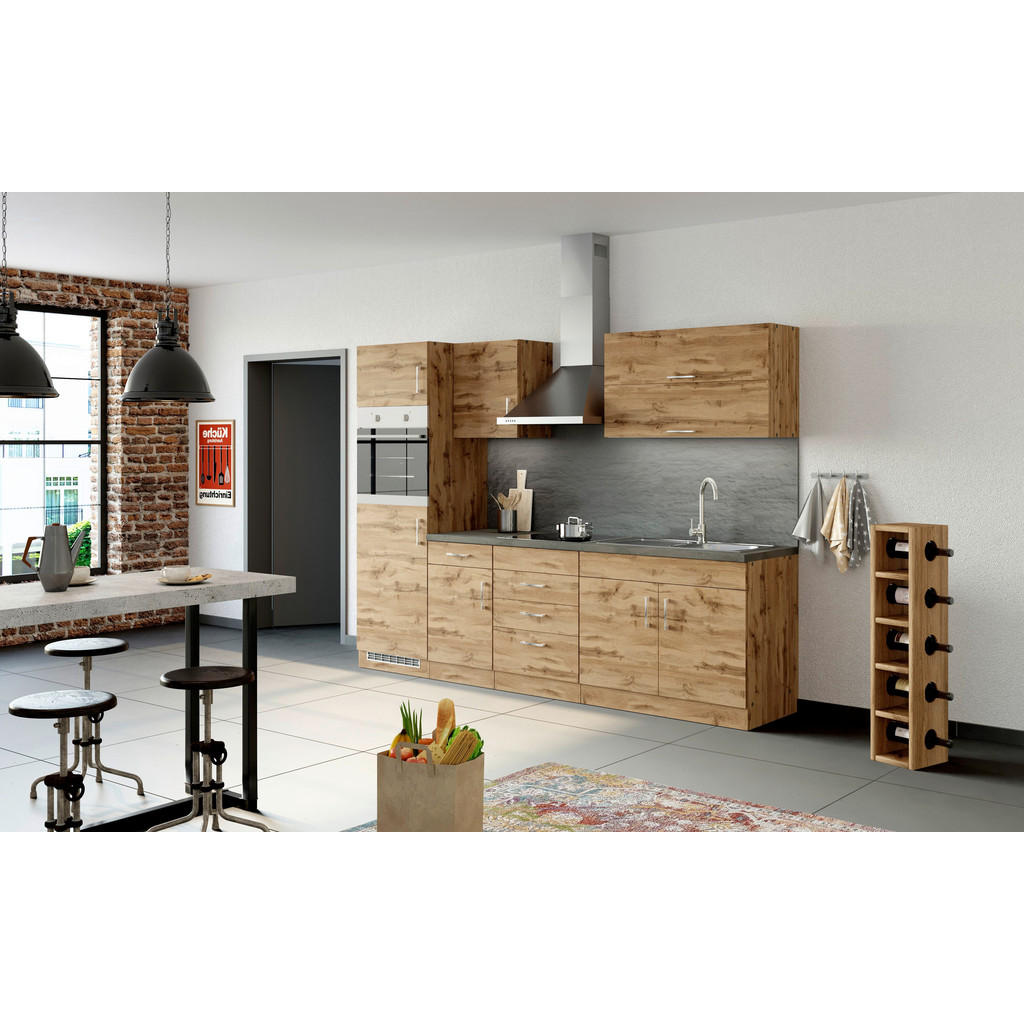 Küchenzeile Sorrento Mit Geräten B: 270 cm Eichefarben