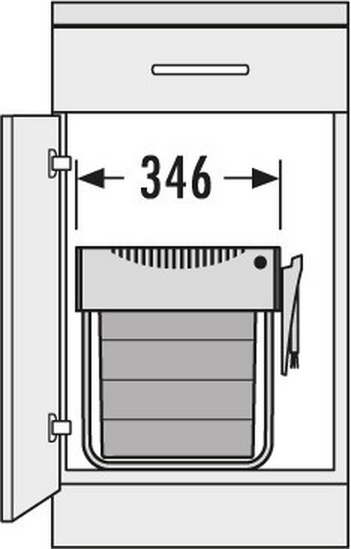 EINBAUABFALLSAMMLER 40 l  Kunststoff  - Hellgrau, Basics, Kunststoff (34,6/39,2/47,5cm) - HKT