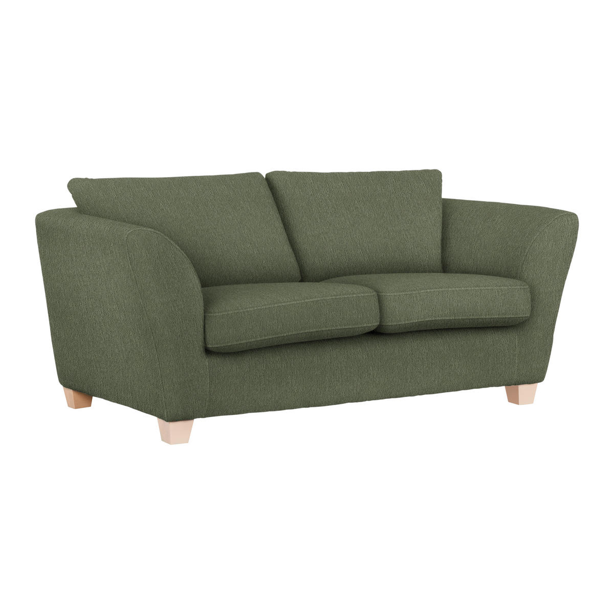 2-SITZER-SOFA in Chenille Olivgrün  - Naturfarben/Olivgrün, Holz/Textil (190/70-85/95cm) - MID.YOU