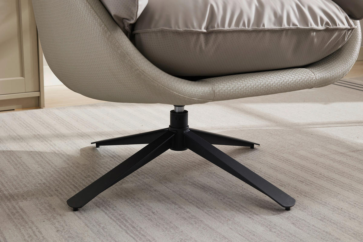 RELAXSESSEL Lederlook    - Taupe, MODERN, Textil (81/109/95cm) - MID.YOU