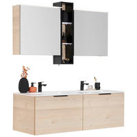 BADEZIMMER  in 140,5 cm  - Fichtefarben/Schwarz, KONVENTIONELL, Glas/Holzwerkstoff (140,5cm) - Moderano