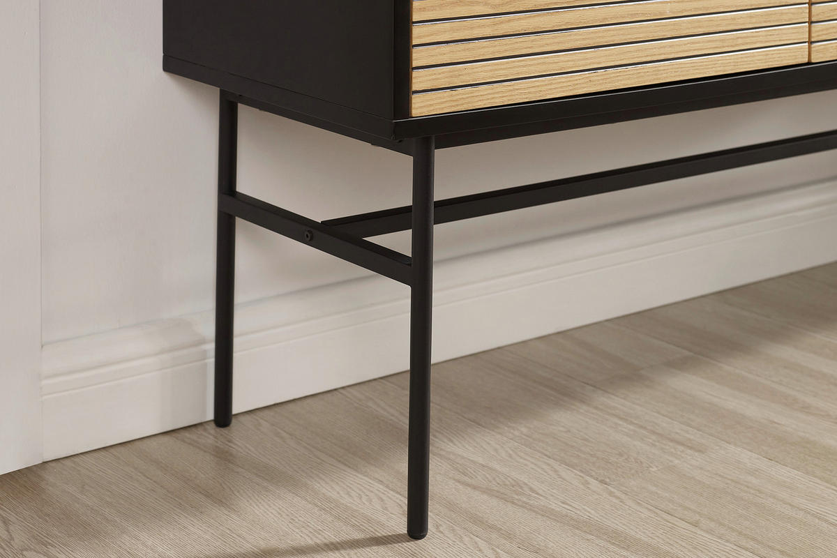 SIDEBOARD 160/85/40 cm  - Eichefarben/Schwarz, Design, Holz/Holzwerkstoff (160/85/40cm) - Livetastic