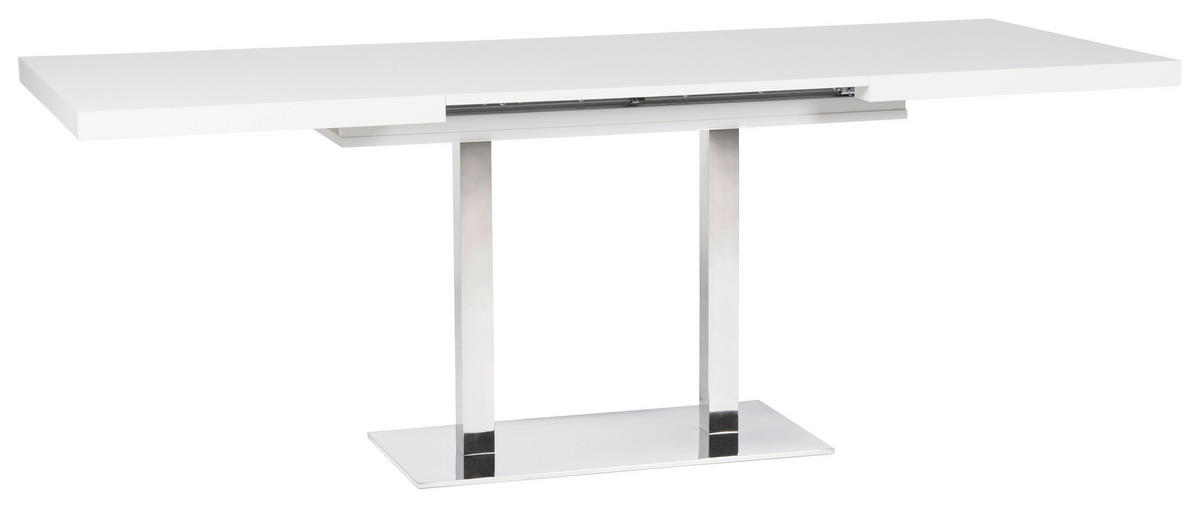 STOL ZA BLAGOVAONICU  bijela, boje oplemenjenog čelika  drvni materijal      - bijela/boje oplemenjenog čelika, Konvencionalno, drvni materijal/metal (120/80/74cm) - MID.YOU