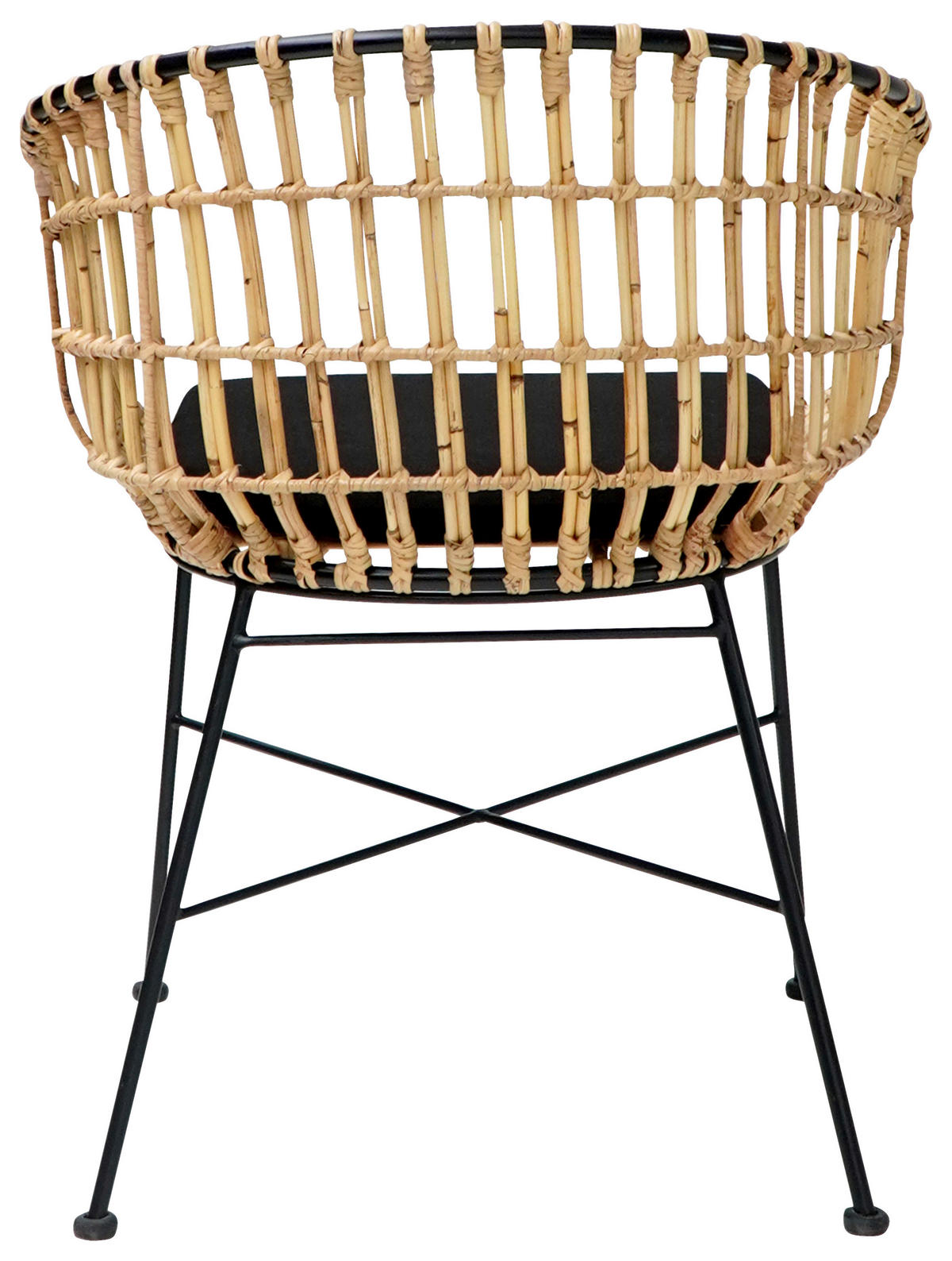 RATANOVÉ KŘESLO, přírodní materiály, přírodní barvy - černá/přírodní barvy, Natur, kov/textil (56/79/65cm) - Livetastic