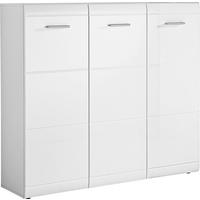 SCHUHSCHRANK Weiß  - Silberfarben/Weiß, Design, Holzwerkstoff/Kunststoff (134/120/36cm) - Carryhome