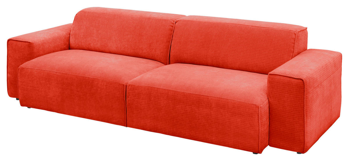 BIGSOFA Chenille Rot  - Rot/Schwarz, Design, Kunststoff/Textil (238/71/101cm) - Pure Home Lifestyle