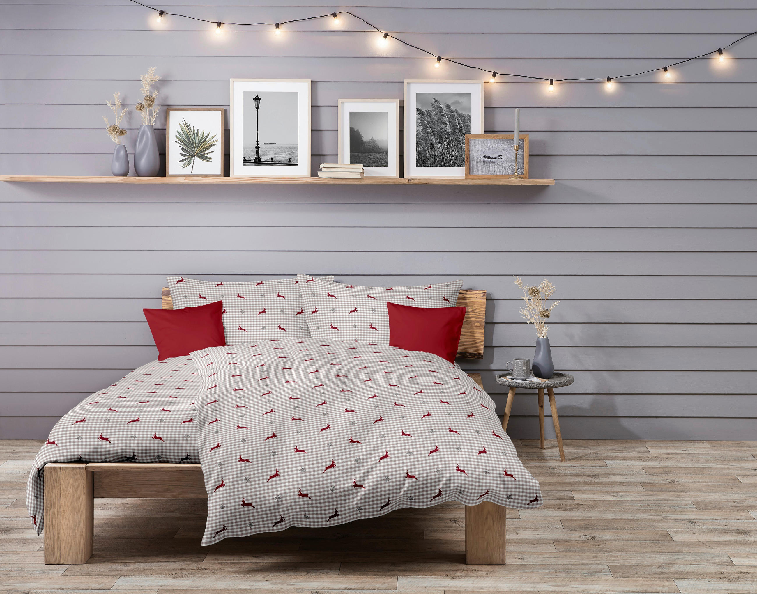 BETTWÄSCHE Makosatin 140/200 cm  - Beige/Rot, Design, Textil (140/200cm) - Fleuresse