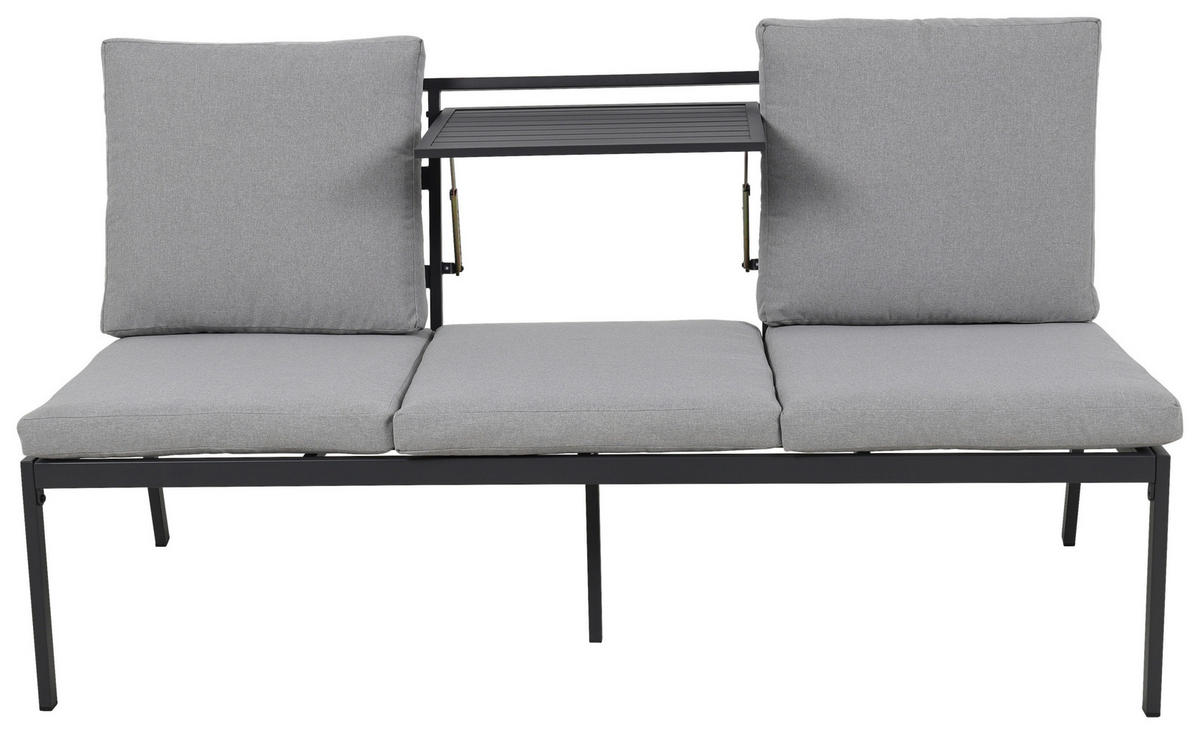 GARTENSET Webstoff Eisen  - Grau, Design, Textil/Metall (165/77/84cm) - Ambia Garden