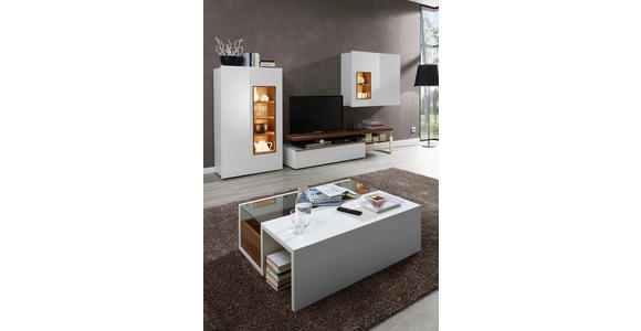 WOHNWAND Nussbaumfarben, Weiß - Nussbaumfarben/Weiß, Design, Holz/Holzwerkstoff (348/177/57cm) - Dieter Knoll