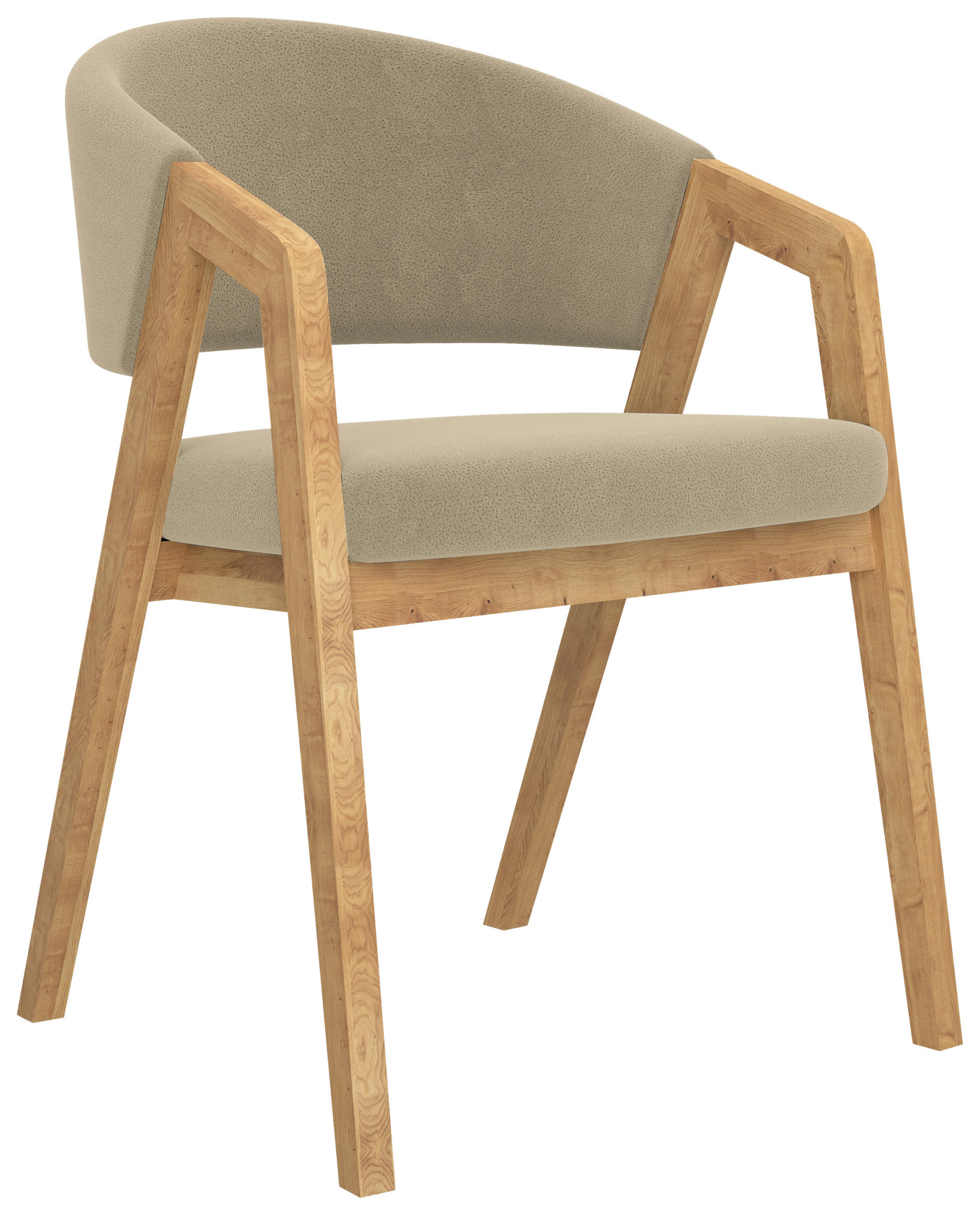 ARMLEHNSTUHL  Stoffauswahl Mikrofaser  - Taupe, KONVENTIONELL, Holz/Textil (59/96/60cm) - Carryhome