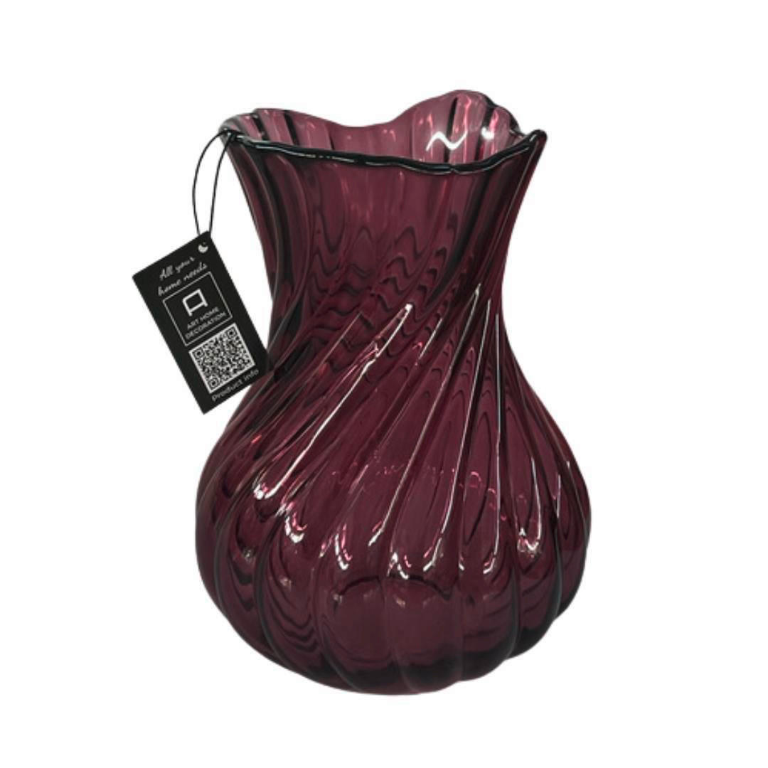 VÁZA  - lila, Design, Üveg (15/15/21cm)